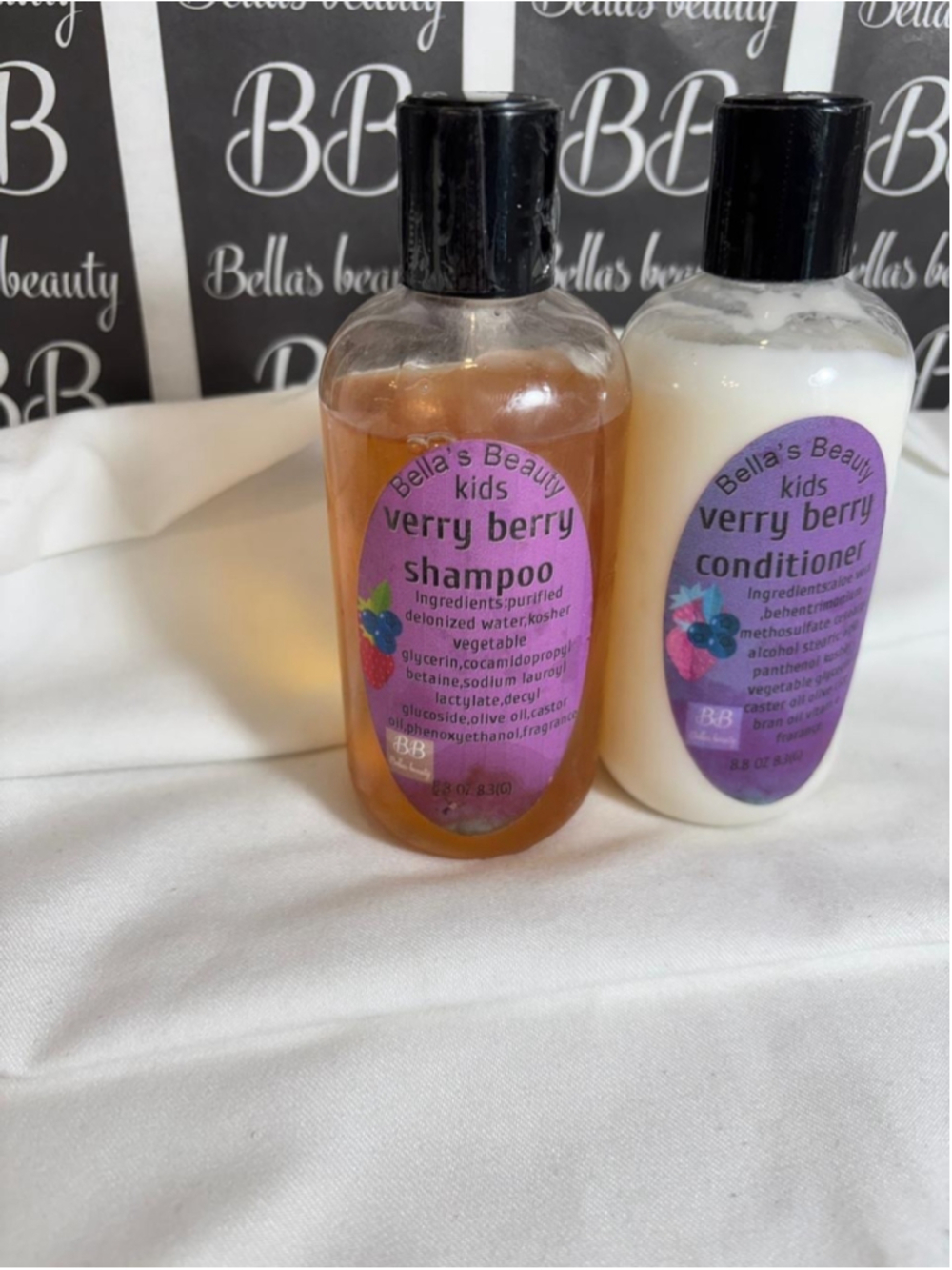 Kids Very Berry Shampoo & Conditioner Set Vegan Natural Bellas Beauty #V60P x16